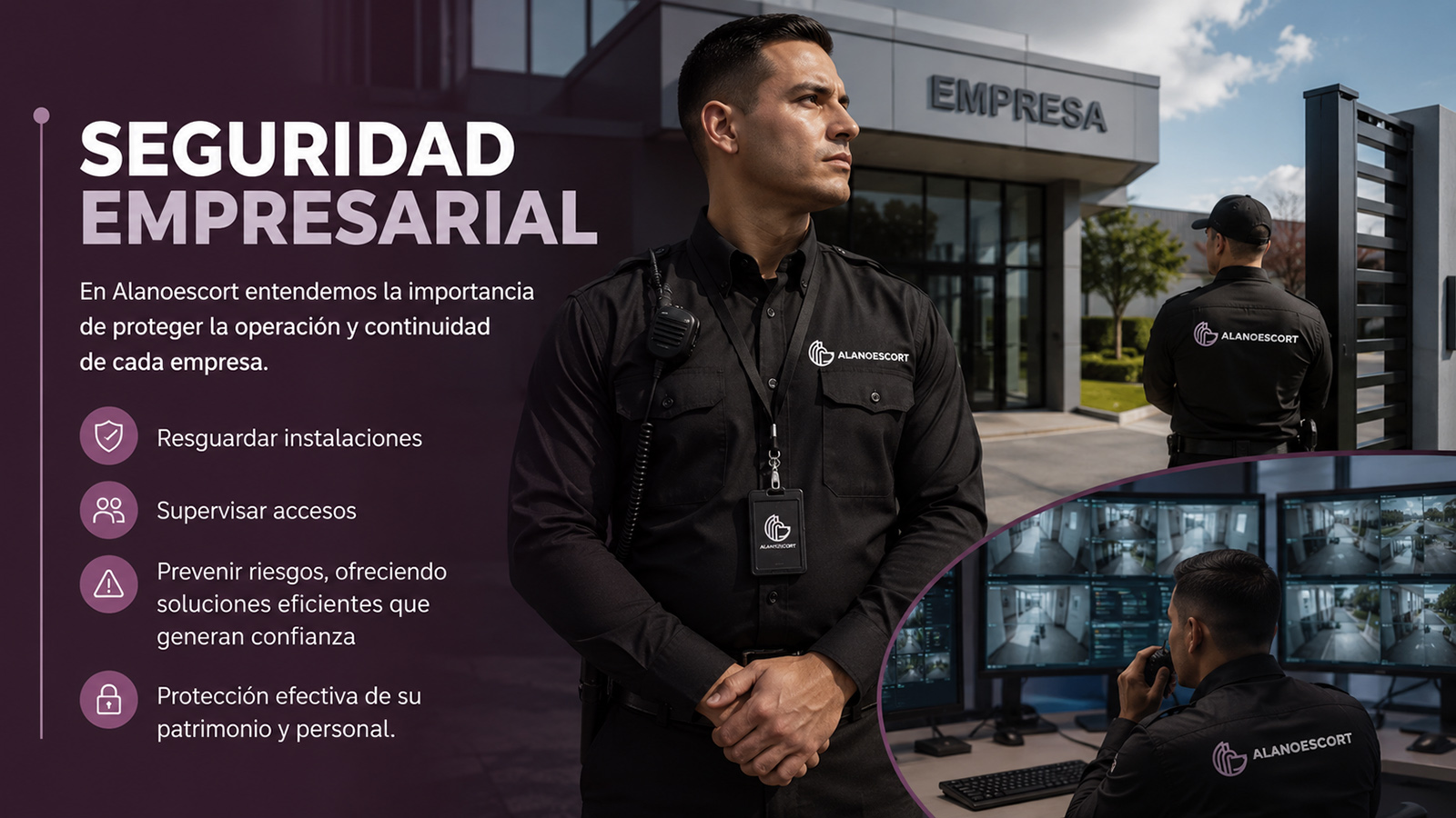 Seguridad empresarial un servicio de Alanoescort