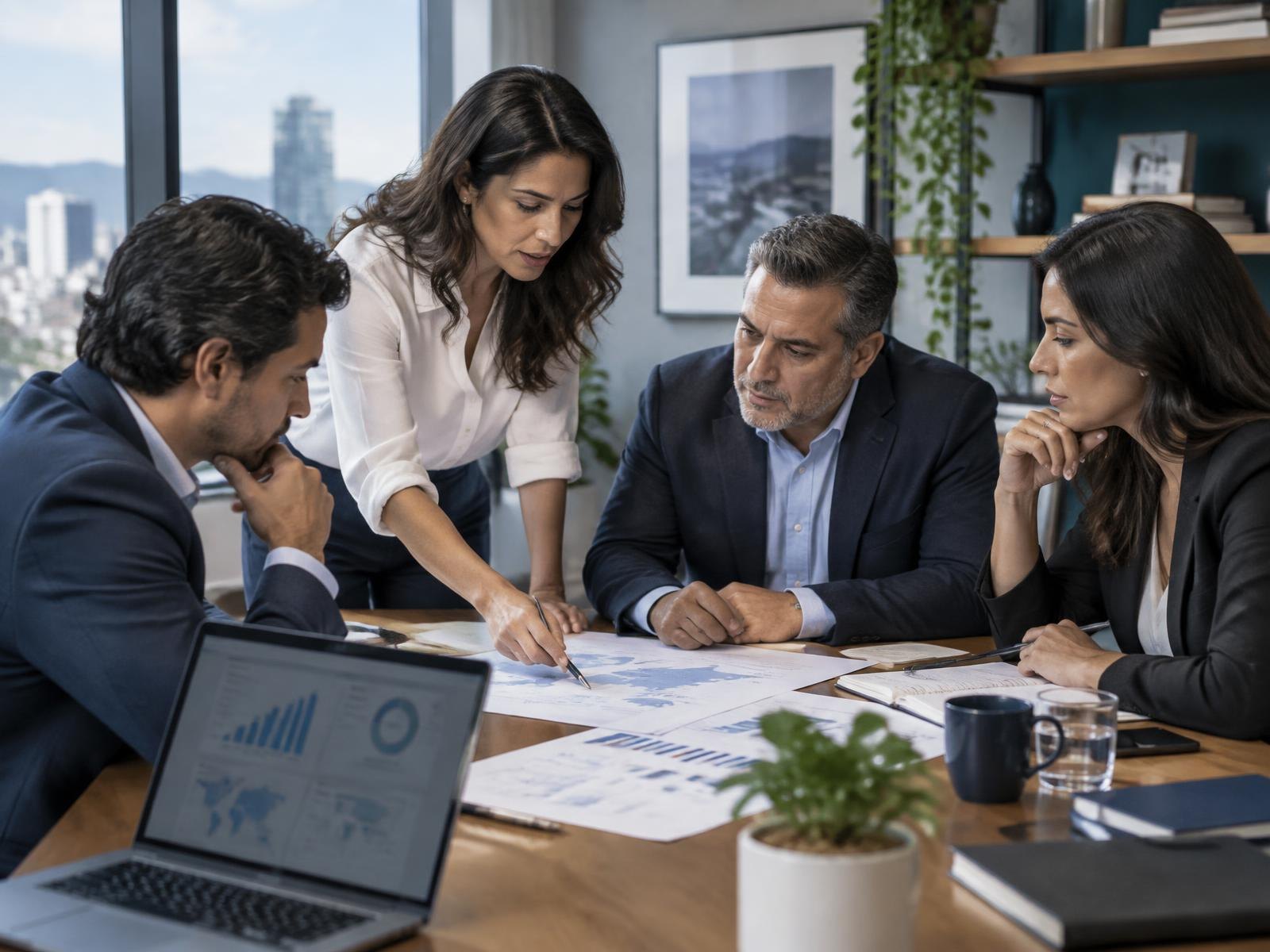 Equipo analizando información y resolviendo un proyecto